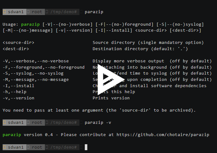 Parazip Demonstration